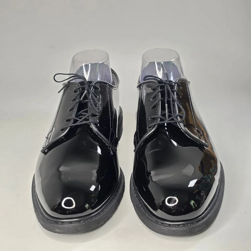 Capps Air Lite Military Shoes Men's 9.5 Black Patent Leather Police Uniform USA